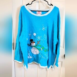 Blue lightup Christmas‎ Sweater